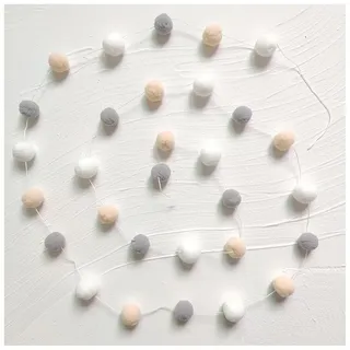 Wisafory 2 Stück Pompom Girlande Filzkugeln Pom Poms Kugelgirlanden Filz Ball Girlanden Filzkette Bunte Filzkugelgirlanden Deko für Babybett Geburtstagsfeier Wand Weihnachtsbaum 6#