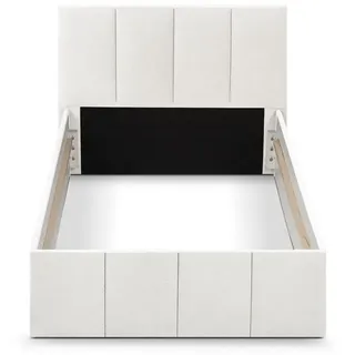 Halmon Schlafkomfort Betten Polsterbett Dalas Weiß 120 x 200 x 40 cm Stauraum Ohne Matratze und Lattenrost , Holz , 120x200 cm , Schlafzimmer, Betten, Polsterbetten