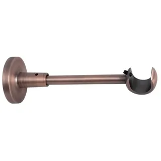 MDEKOR Wandträger 1-läufig Kupfer R Wandhalter mit Metallmontageplatte für Gardinenstange 19 mm Abstand kürzbar - Kupfer