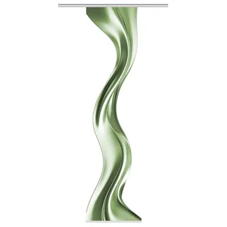 HOME WOHNIDEEN Schiebegardine Oakley, Seidenoptik 245x60 cm, Wellenmotiv, mit Zubehör, Farbe:grün, Größe:245 x 60 cm, Anzahl:1x
