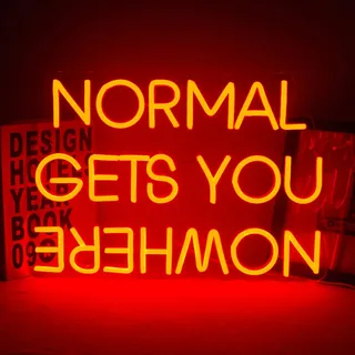 Wanxing Normal Gets You Nowhere Neon Schild Rot Neon Sign Schriftzug Inspirierend Neon Light Für Wanddeko Led Schild Leuchtreklame Für Schlafzimmer,Fitness- und Arbeitsbereiche