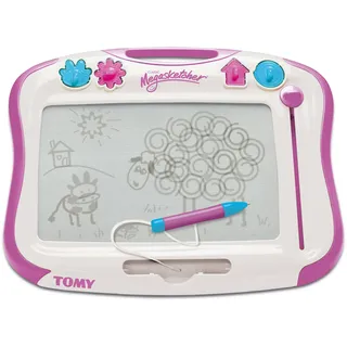TOMY MegaSketcher Magnettafel für Kinder, Magnet Maltafel, Kinderspielzeug, Zaubertafel, fördert die Kreativität, Ideales Geschenk, ab 3 Jahre, violett
