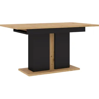 Ausziehtisch Tisch Nuka I 140 (200) cm Klapptisch, Küchentisch, Esstisch, Artisan Eiche / Schwarz - Braun, Schwarz
