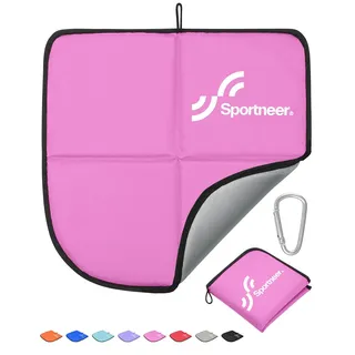 Sportneer Sitzkissen Outdoor, 40 * 40cm Sitzunterlage Outdoor Wasserdicht Oxford-Stoff Thermo Sitzkissen Faltbar FüR Camping, Wandern, Stadion Und Unterwegs,Rosa