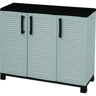 Mehrzweck Außen oder Innenbereiche, 3 Türen und 1 Polypropylenregal, 100% Italy, 102x37h90 cm, graue Farbe - Grau