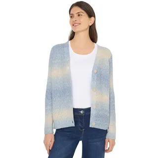 Cecil Space Dye V-Neck Cardigan Fountain Blue Melange XL