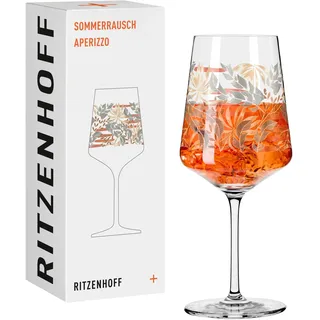 RITZENHOFF 2841015 Aperitif-Glas 500 ml - Serie Sommerrausch Nr. 15 - Aperizzo-Glas Laub-Motiv Grün - Made in Germany