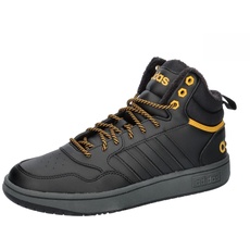 Bild Men's Hoops 3.0 Mid Lifestyle Basketball Classic Fur Lining Winterised Trainers, Core Black/Core Black/Preloved Yellow, EU 44,5, Core Black Core Black Preloved Yellow