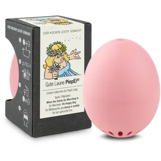 Gute Laune PiepEi Rosa - Singende Eieruhr zum Mitkochen - Eierkocher für 3 Härtegrade - Gute Laune Geschenk - Lustiges Kochei - Musik Eggtimer - Brainstream
