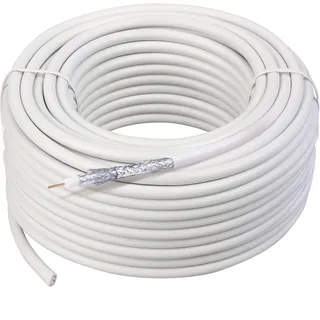 Schwaiger Koaxialkabel KOX11550 052 (115dB) weiß, 50,0m, 4-fach geschirmt, ohne F Stecker