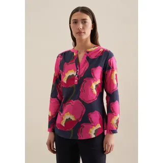 seidensticker Klassische Bluse »Schwarze Rose«, Tunika Floral, blau