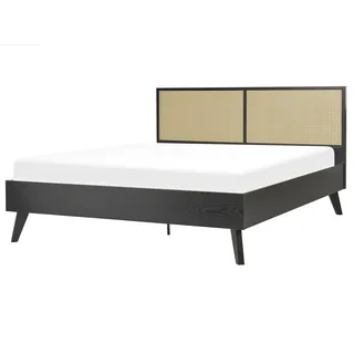 Beliani Bett Schwarz Monpazier - Naturmaterialen , 160x200 cm , Schlafzimmer, Betten