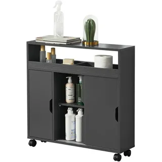 [en.casa] Lumijoki Badezimmerschrank 70 x 71 x 20 cm Dunkelgrau