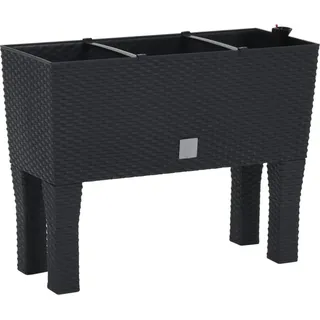 vidaXL Hochbeet Anthrazit 60x25x46 cm PP-Rattan - Grau