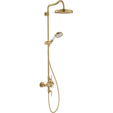 Bild Axor Montreux Showerpipe mit Thermostat, Kopfbrause 240 1jet brushed gold optic