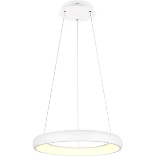 TRIO LEUCHTEN LED Pendelleuchte "CARDONA, LED Ring Hängeleuchte, 4400 Lumen 38W, Lichtfarbe einstellbar", weiß (weiß matt), 1, Ø 62cm H: 150cm, 1 Stk., Leuchten, 2300/3000/4000K warmweiß bis kaltweiß, 3 Stufen dimmbar Höhe 150cm Ø62, LED Pendelleuchte