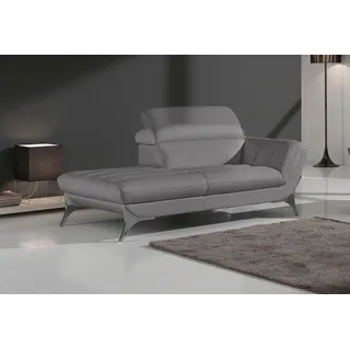 Egoitaliano Recamiere »Sueli, extravagantes Design und erstklassiger Sitzkomfort« Solitärmöbel, hochwertiger Lederbezug, inklusive Kopfteilverstellung, grau