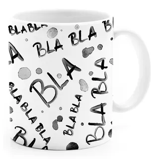 MoonWorks® Kaffee-Tasse mit Spruch Blablabla Muster Bürotasse lustige Kaffeebecher Arbeit Geschenk Kollegen weiß standard