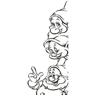 Komar Bild »Snow White Dwarves« Disney 1 Stk. tlg. Wandbild zur Dekoration im Kinderzimmer - ohne Rahmen, schwarz