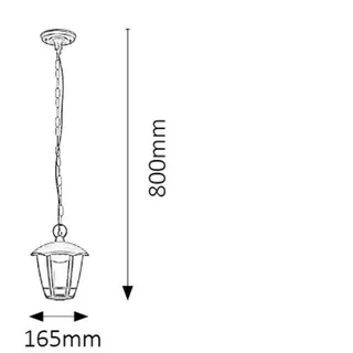 Rabalux 8128 Hängeleuchte für Aussen Sorrento LED 8 Kunststoff Kunststoff mattschwarz - Schwarz