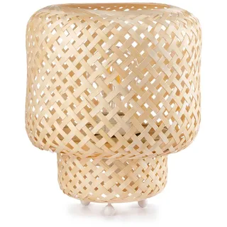 Tischleuchte , Buchefarben , Holz , Bambus , rund , 20x22x20 cm , Eec , ohne Chemie , Lampen & Leuchten, Leuchtenserien