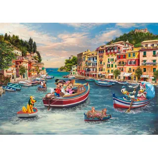 Schmidt Spiele 58053 Disney, Mickey & Minnie in Italy, Thomas Kinkade, 1000 Teile Puzzle