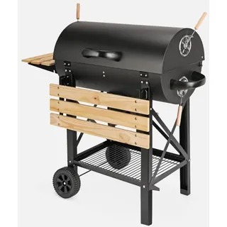 sweeek - Amerikanischer Smoker Holzkohlegrill - Schwarz - Schwarz
