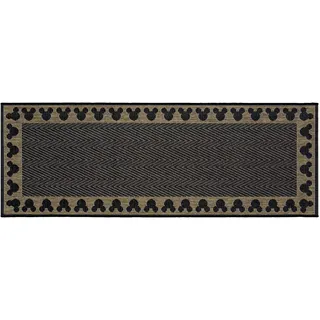 Gertmenian Mickey Mouse Indoor Outdoor Teppich, Disney Home Decor, Perfekter Bereich Teppich für Deck, Terrasse, Sonnenraum, Büro, Spielzimmer, Wohnzimmer, 2x6 Läufer, Bordüre Goldbraun, 31308