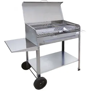 Mille Achille Large - Handgefertigter Holzkohlegrill aus Edelstahl - 67,5x37cm