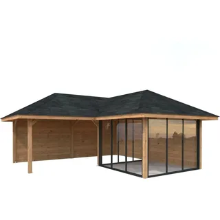 Palmako Pavillon Bianca Set212 Slide Braun Tauchgrundiert 588 cm x 588 cm FSC®