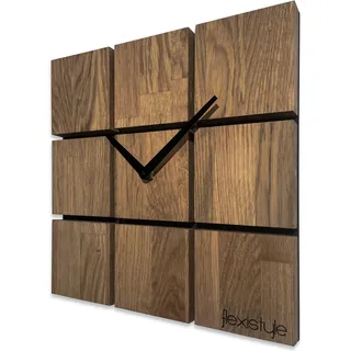 Flexistyle Wanduhr modern Harmony 30 cm 30cm braun/schwarz