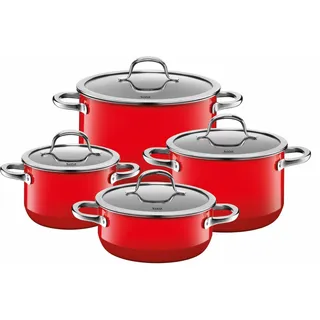 Silit Passion Red Topf-Set 4-tlg. Bratentopf + Fleischtopf + Glasdeckel