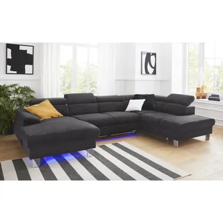 Cotta »Komaris U-Form, B: 320 cm« mit Kopfteilverstellung, optional Bettfunktion, Bettkasten & Licht,