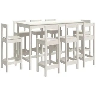 vidaXL 9-tlg. Bar-Set Weiß Massivholz Kiefer
