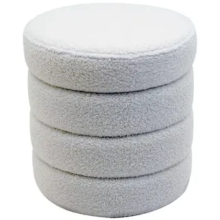 Mobili Rebecca FUßHOCKER Weiß 37/37/40 cm , Textil , 37x40x37 cm , Wohnzimmer, Sessel, Hocker & Hockerbänke, Poufs