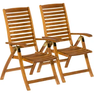 Gartenstuhl MERXX "Paraiba", braun (braun, holzoptik), B:70cm H:113cm T:62cm, Massivholz, Stühle, Gartenstuhl, 2er Set, Akazienholz, verstellbar, Topseller