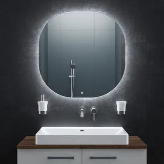 Bringer® Badspiegel mit Beleuchtung BRS303 - 80x80 cm