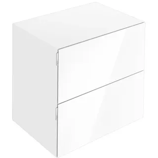 KEUCO EDITION 11 ART Sideboard, 2 Frontauszüge, 800x700x490mm, 32542300800, Korpus/Front: Weiß Lack Seidenmatt / Weiß Glas