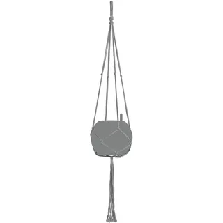 LECHUZA-Zubehör Makramee-Aufhängung Cotton Pure 120 cm grau aus Baumwolle, 13898