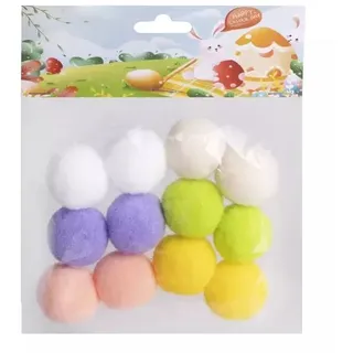 Textile Ostereier Deko - 12 Stück