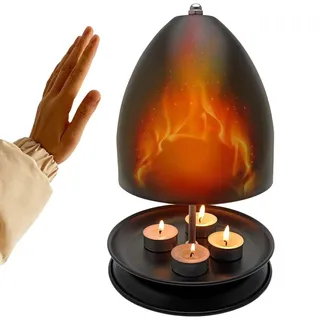Teelichtofen Teelichtheizung Metall, Teelichtofen Doppelwandig, Weiche Licht Und Schnelle, Großraum Kerzenofen Und Heizhalter Für Büros, Wohnzimmer, Schlafzimmer