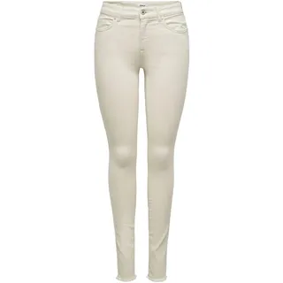 ONLY Damen Skinny Fit Ankle Jeans Stretch Denim Hose Fransen am Saum ONLBLUSH Cropped Röhrenjeans