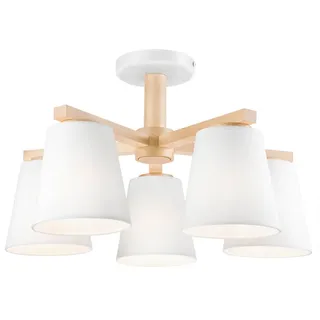 Hängeleuchte , Weiß Hochglanz , Holz, Metall, Textil , Eiche , Made in Europe, Europäischer Sicherheitsstandard , Lampen & Leuchten, Leuchtenserien