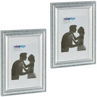 Relaxdays Bilderrahmen Silber 20x30 cm 2er Set