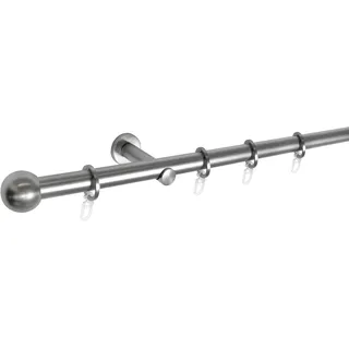Gardinenstange MYDECO "Ball" Gr. 3, silber (edelstahlfarben), L:200cm Ø:16mm, Aluminium, Gardinenstangen, Gardinenstange
