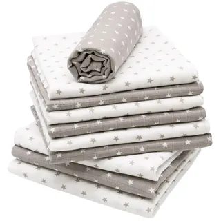 Zollner Spucktücher, 10er-Set, 80x80 cm, 100% Baumwolle, farblich sortiert , Multicolor , Textil , 80x80 cm , Oeko-Tex® Standard 100 , Pflegen, Babypflegeprodukte
