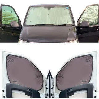 Fensterrollo-Set Kombatibel Mit Renault Master (2010-Date)(Komplettset MWB + Scheunentore) Rückenfarbe in Braun, Reversibel und Thermisch