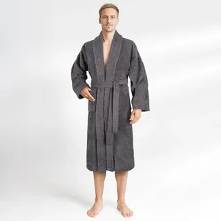 hammetex Herrenbademantel »hergestellt aus 100% Baumwolle – 380 g/m2 Frottee, mit Taschen« 1 Stk. saugfähig & Weich