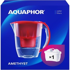 AQUAPHOR B219 Wasserfilter Amethyst rubin inkl. 1 MAXFOR+ Filterkartusche - Komfort-Wasserfilter zur Reduzierung von Kalk, Chlor & weiteren Stoffen