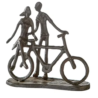 Casablanca by Gilde Casablanca by Gilde, Deko Objekt, Pair on Bike - Paar auf Fahrrad - Gußeisen brüniert 15 x 15 cm